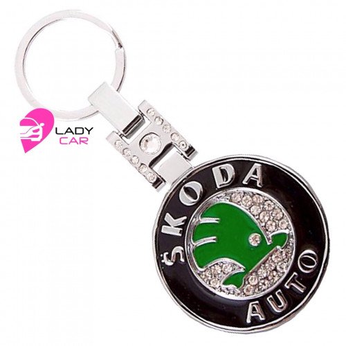 Брелок со стразами "Skoda"