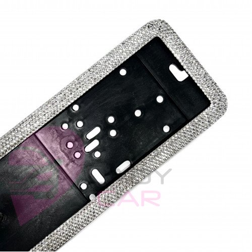 Рамка под госномер со стразами "Белый"