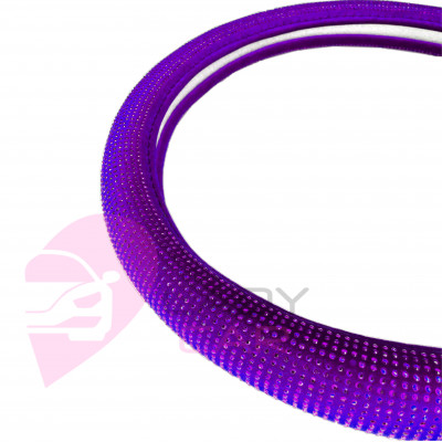 Чехол на руль "Мистик" фиолетовые стразы на фиолетовом фоне