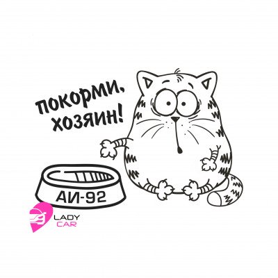 Наклейка на кузов "Покорми хозяин"