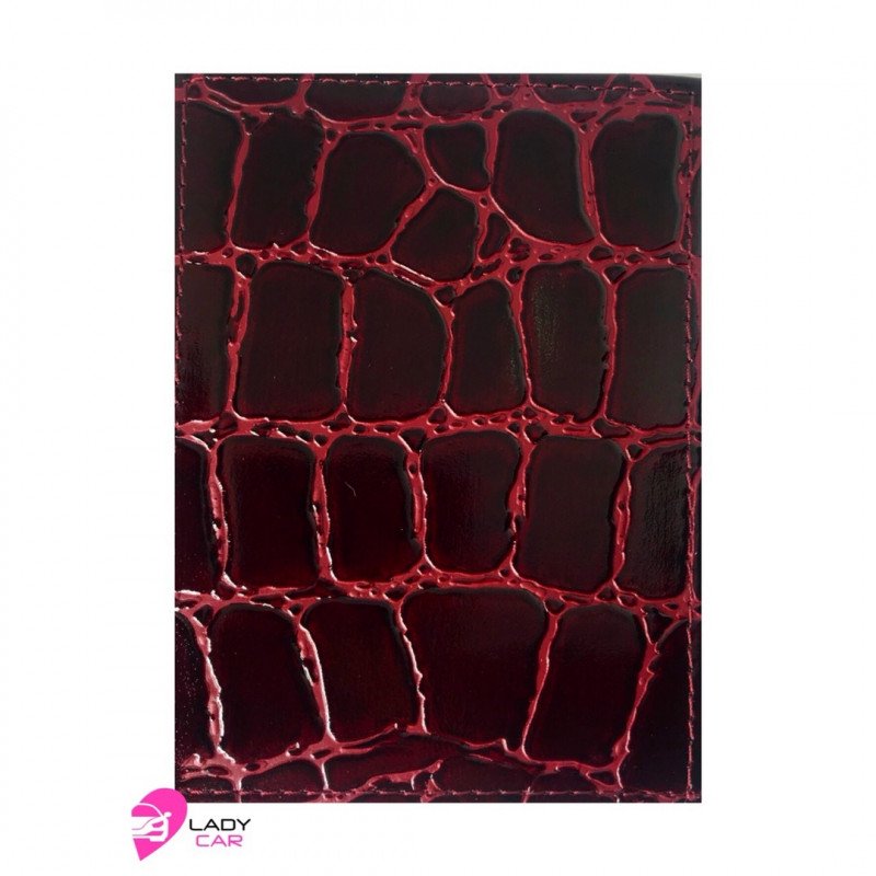 Обложка на автодокументы "Крокодил" красный