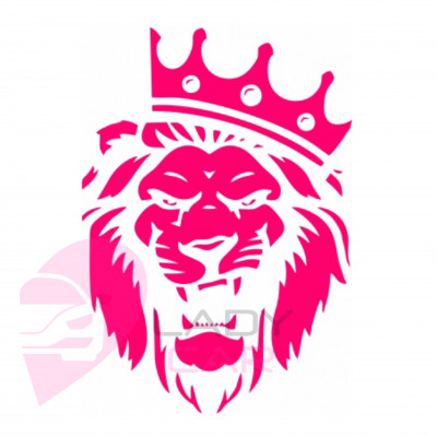 Наклейка на авто "Король лев" розовый