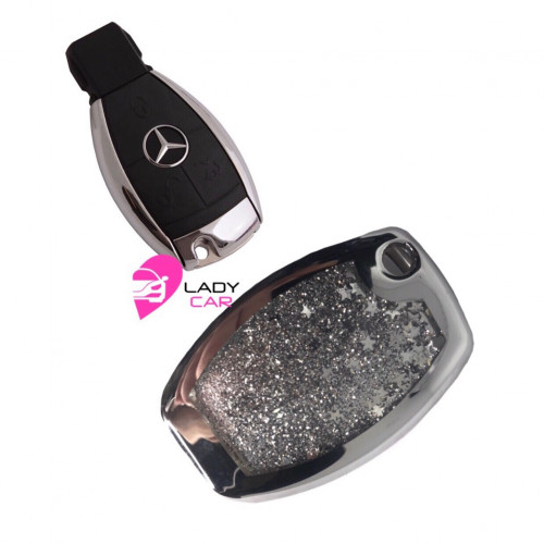 Чехол на smart ключ "Mercedes" серый