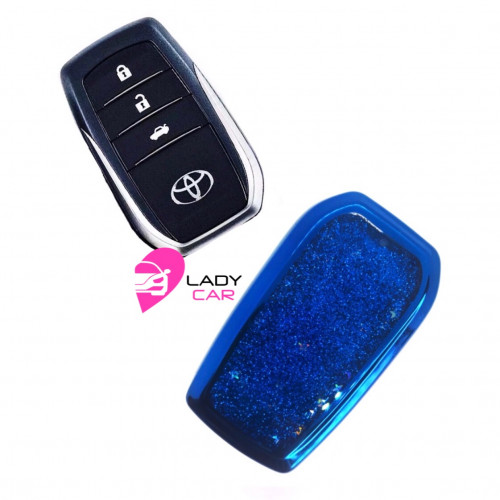 Чехол на smart ключ "Toyota" синий