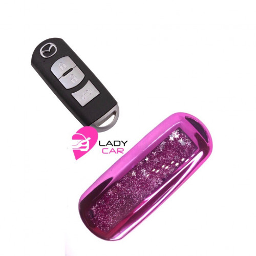 Чехол на smart ключ "Mazda" розовый