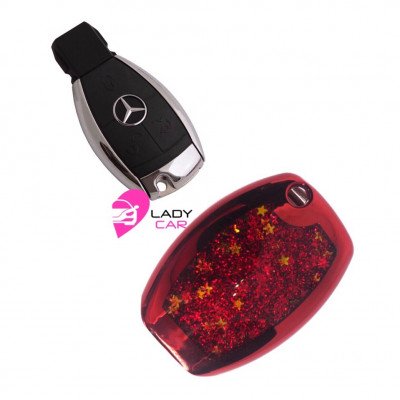 Чехол на smart ключ "Mercedes" красный